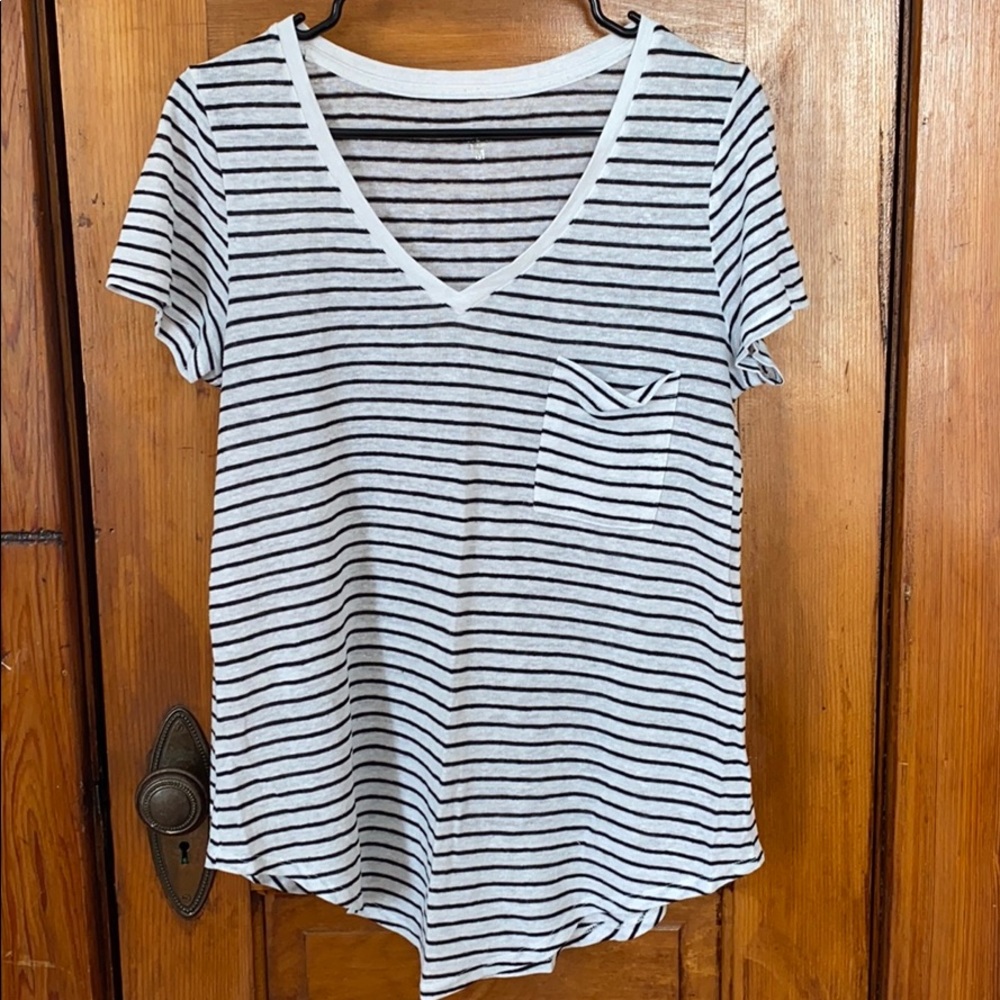Striped v-neck